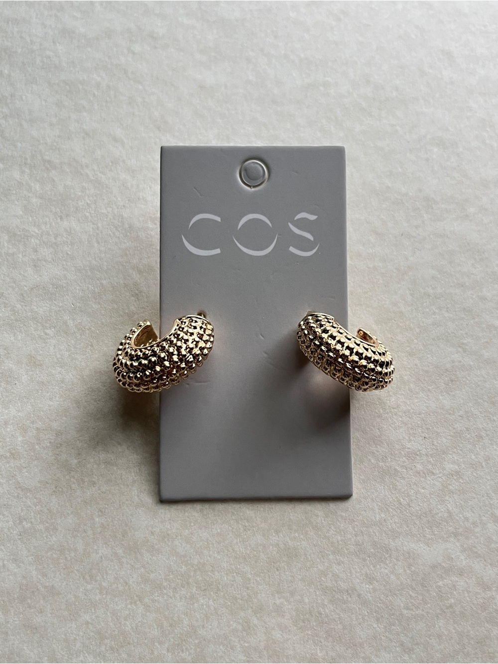 COS Gold Beaded Hoop Earrings